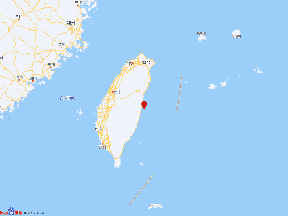 臺灣花蓮縣海域（北緯23.70度，東經121.65度）發生3.7級地震