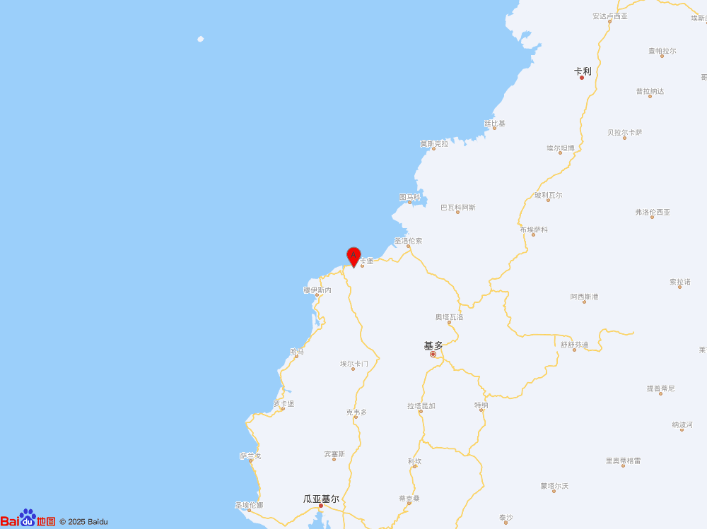 厄瓜多爾沿岸近海發生6.3級地震
