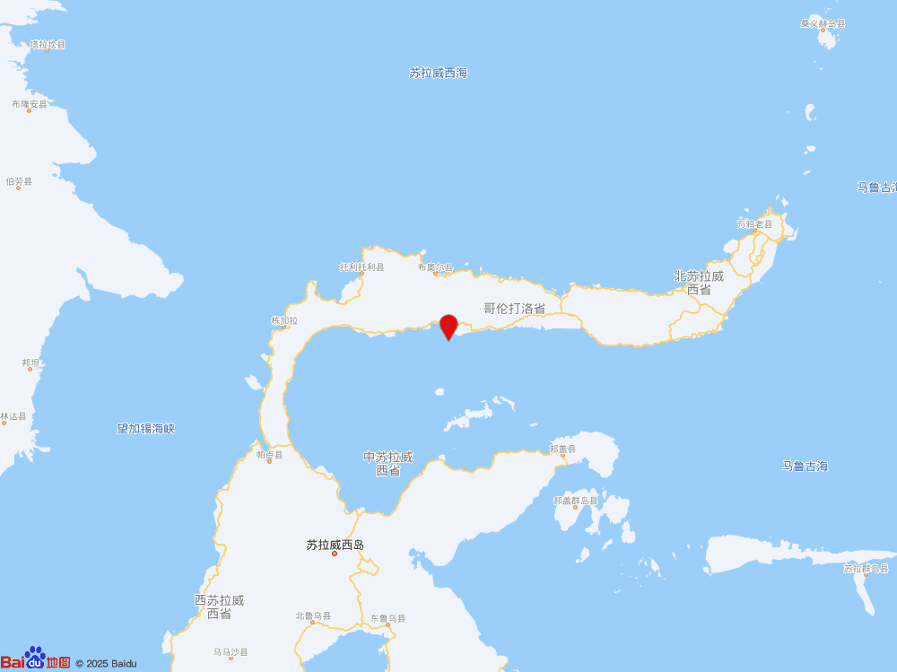 印尼托米尼灣發生5.7級地震