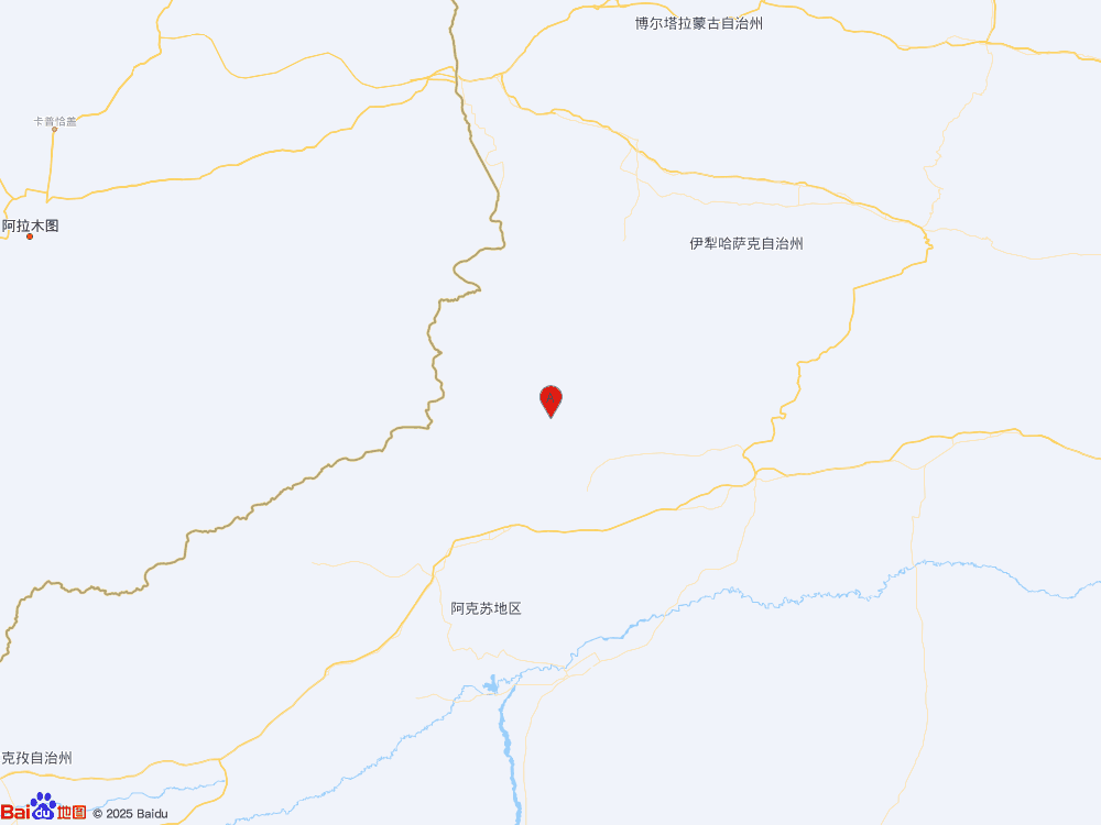 新疆阿克蘇地區(qū)拜城縣發(fā)生3.9級地震